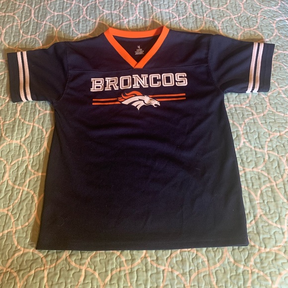 👚2/$15 Denver Broncos Official Kids Jersey, NFL Team Apparel, Med 10-12, NWOT! - Picture 1 of 4